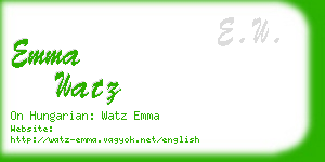 emma watz business card